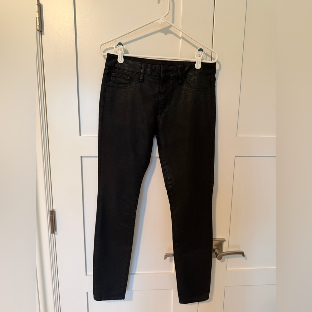 Elie Tahari Black Waxed Denim Jeans for Women